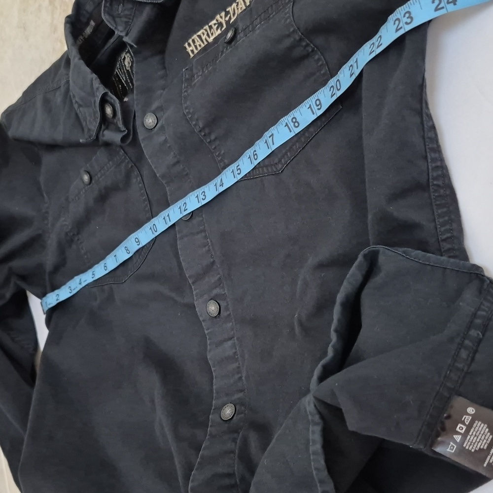 Harley-Davidson Black Long Sleeve Shirt Willie G Embroidered L - Picture 7 of 7